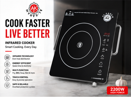 2200w, 3500w Infrared Electric Cooker Imported- 1 Year Warranty