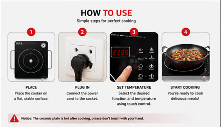 2200w, 3500w Infrared Electric Cooker Imported- 1 Year Warranty