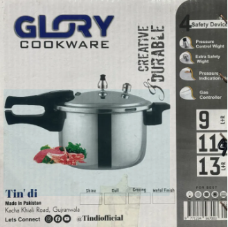 Pressure Cooker, Glory cookware, Casual use, 9 liters, 11 liters, 13 liters
