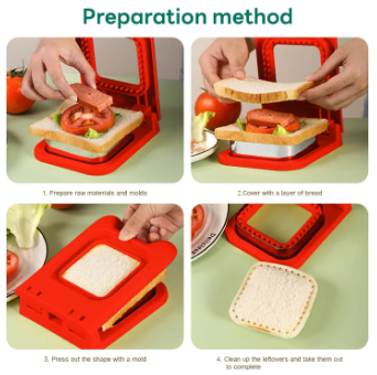 Sandwich Cutter and Sealer, Sandwich Cutter for Students Breakfast and Lunchboxes