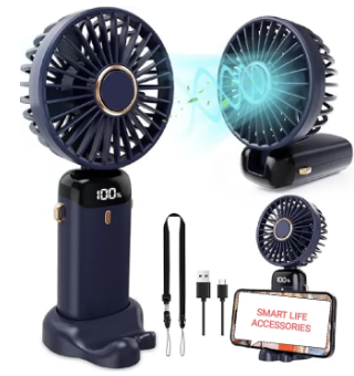 LED Display - rechargeable - folding hand fan office travel campaign outdoor