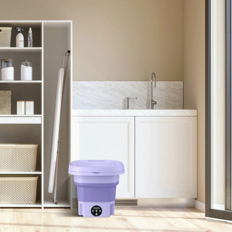 Portable Folding Mini Washing Machine with Sterilization and Drying | 8L Capacity, 3 Washing Modes